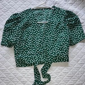 Cropped floral wrap top from SHEIN